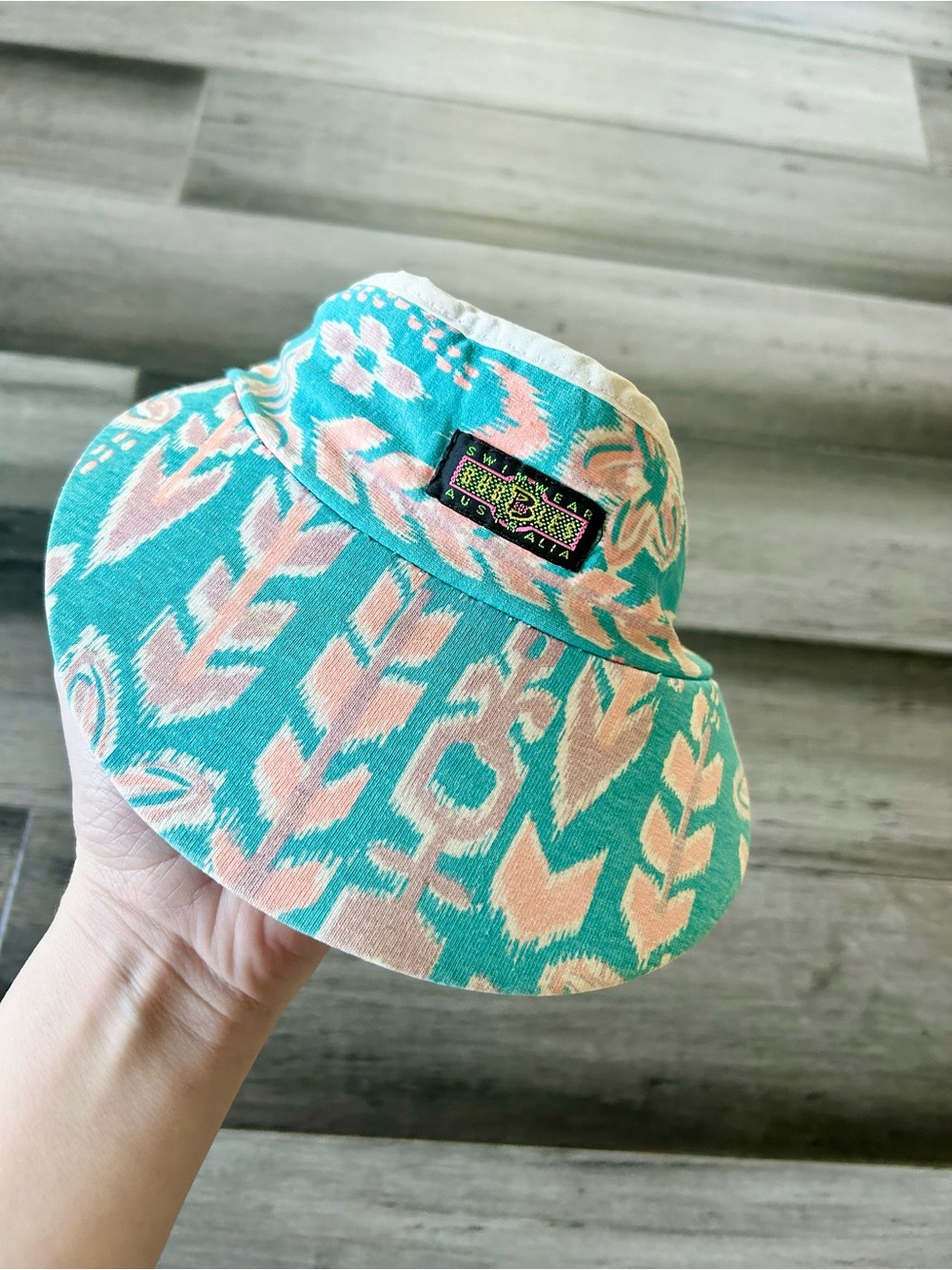Vintage 1980s Bubbles Swimwear Australia Colorful Printed Sun Visor - Picture 4 of 10